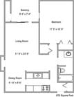 1 Bedroom 1 Bathroom 680