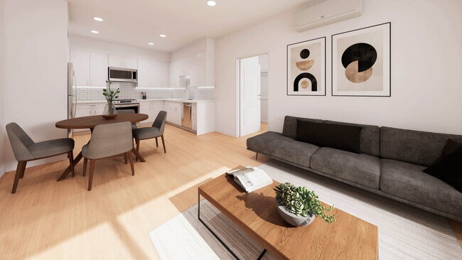 Living Room with Hard Surface Flooring - Alborada Apartments