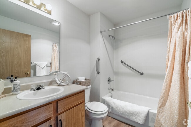 1BR, 1BA - 545SF - Bathroom - Vintage at Holly Village Seniors