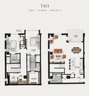 TH1 | 2 Bed 2.5 Bath 1,990 square feet