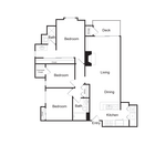 Three Bedroom, Two Bathroom (1243 sq ft)