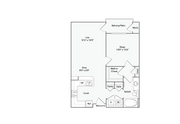 Ashland 1 Bed x 1 Bath Floorplan