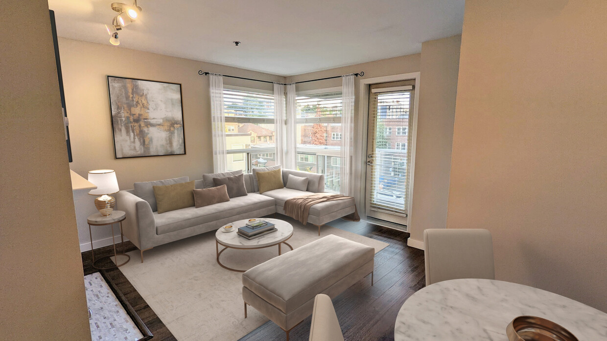 Living room from kitchen - 530 Melrose Ave E (Seattle, WA)