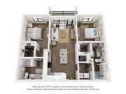 The Linden is a 1,047 SF two-bedroom two-bathroom apartment with balcony / patio that blends comfort, refinement, and a sense of arrival.
