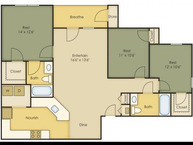 Floor Plan - 3 Bed