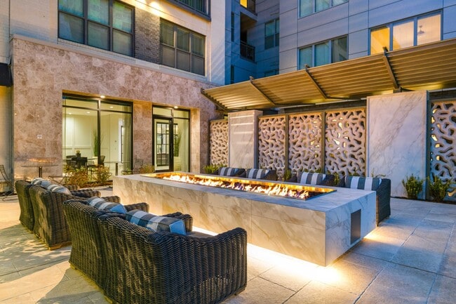 Cozy fireplace with ample seating