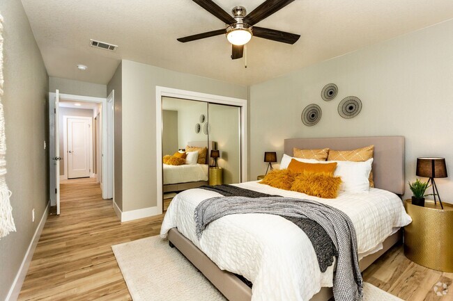 Bedroom With Wooden Floors - The Marc at 1600 Rental