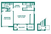 style B one bedroom