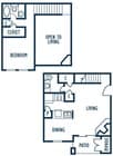 1BR/1.5BA