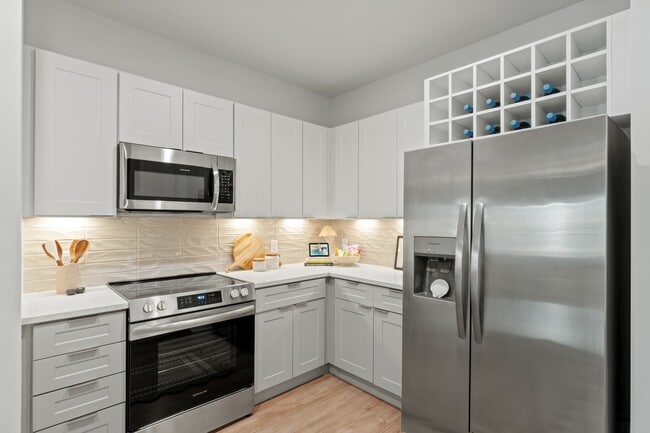 Kitchen with Quartz Countertop and Stainless Steel Appliances