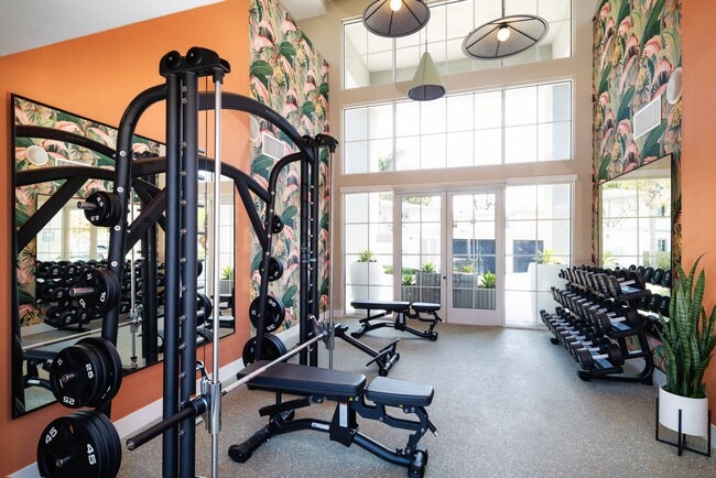 Fitness center with strength equipment