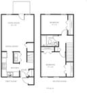 2BR/1BA 975 sq ft