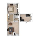 Beechwood Terrace - One Bedroom Loft, 695 sq. ft.