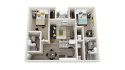 Explore the elegant layout of this luxury apartment designed for modern living.