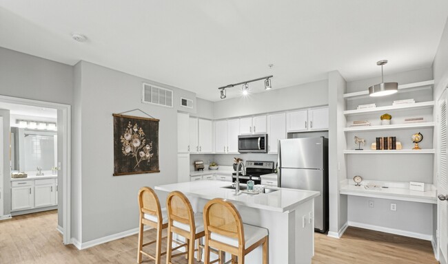 Large Kitchen with Desk Area and Kitchen Island