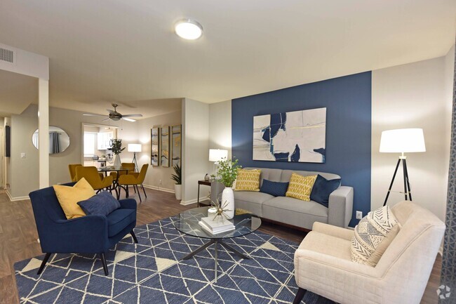 Living Room with Hardwood Style Flooring - The Nelson Rental
