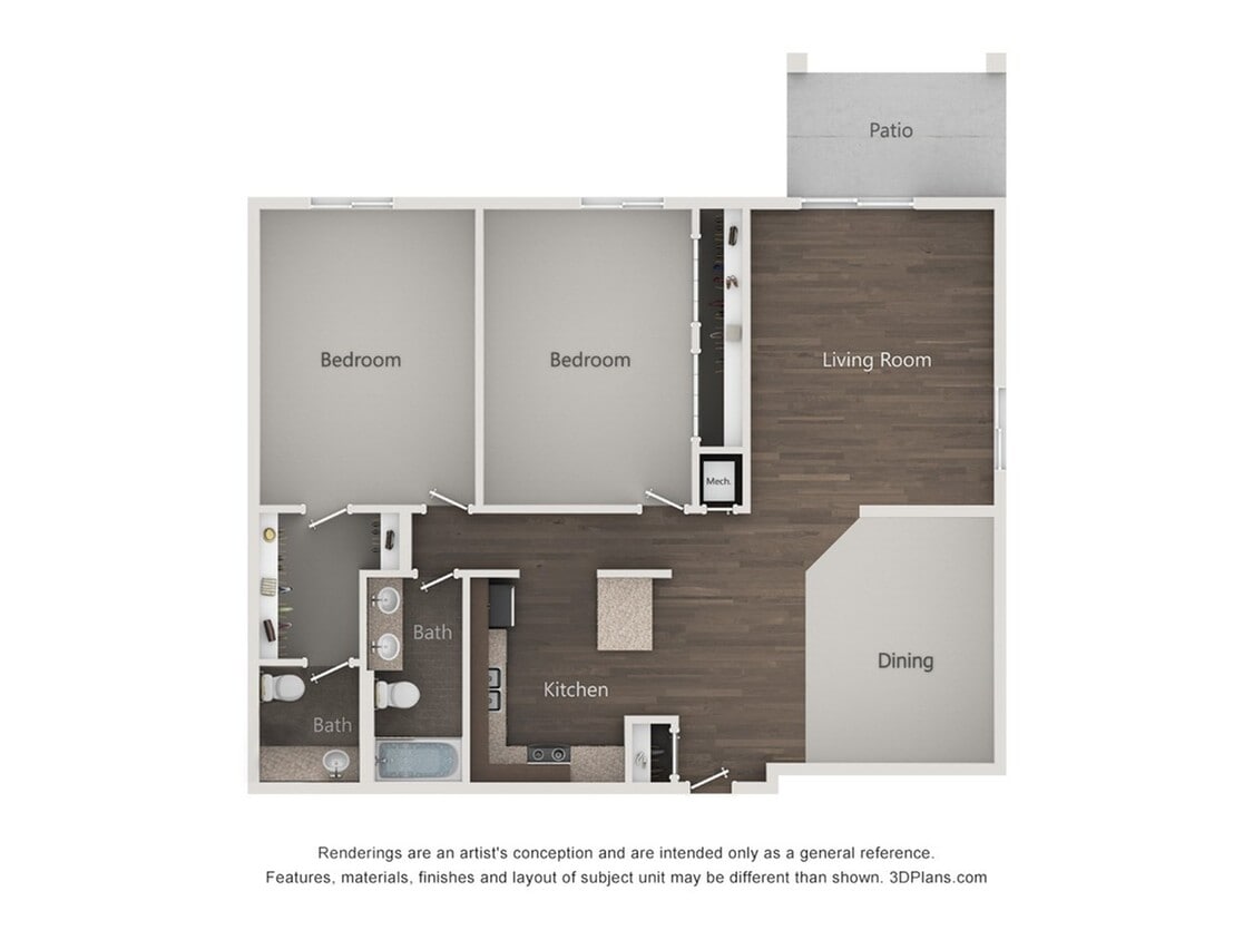 Greens 2Bed_1.5 bath - 2x1.5C - Greens