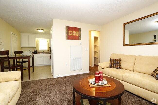 2BR, 1BA - 720sf- Living Area - The Life at Lakeside Villas