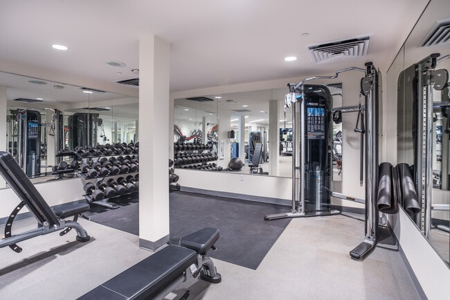 Stay active with a fully equipped fitness center right at home.