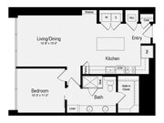 A2-A | 1 bed 1 bath | 891 Sq. Ft