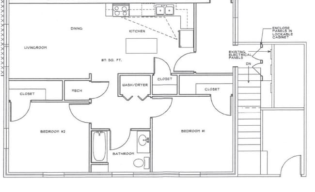 B2 Floor Plan - 121 W Washington St Unit B2