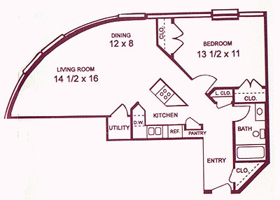 Waterview 654 sq.ft.