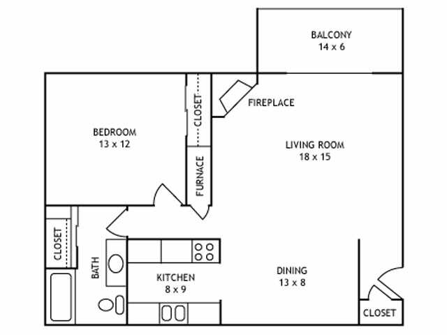 1 Bedroom - 1x1