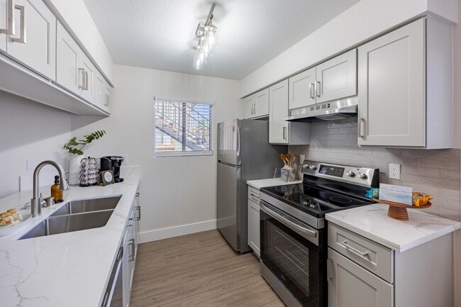 Renovated Kitchen at Sunset Winds Apartments in Henderson, NV 89014