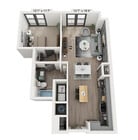 The Madison | 1-Bedroom Floor Plan | Woodburn Exchange Apartments
