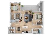 2 Bedroom | 2 Bath | 1152 SF | Renovated
