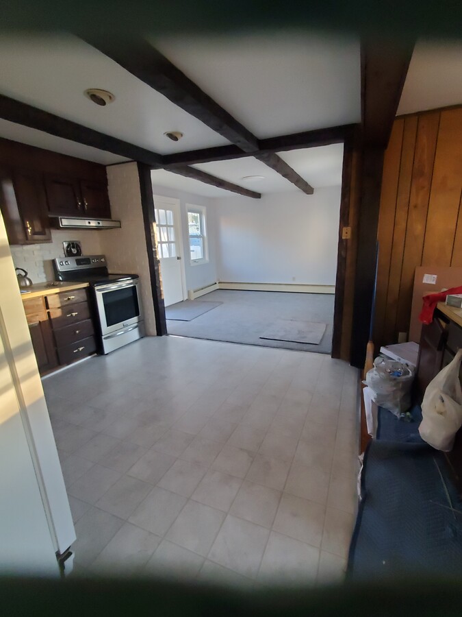 Large kitchen before center island was installed - 494 Bedford St Apartments