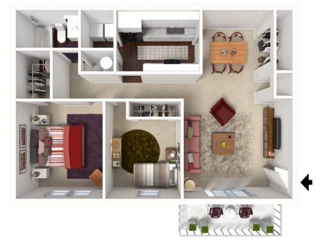 Mulberry: Two Bedroom, One Bath - Mulberry Premium
