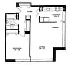 Corner 1-bedroom 750 Square Feet