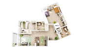 3D Floorplan - Unit B5