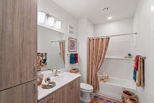 Virtually staged bathroom - Emberwood - 55+ Affordable Apartments