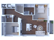 1 bedroom 1 bath E1 1040 sqft