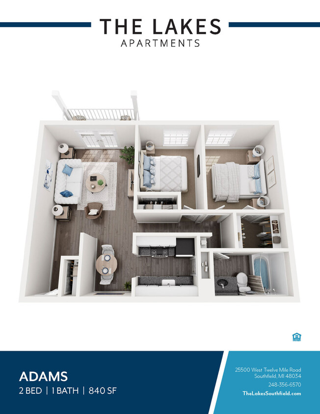 Floor Plan - 2 Bed 1 Bath