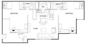 2 Bedroom/2 Bath XL