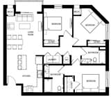 Apartamento de 3 habitaciones con balcón.