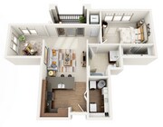 Floor Plan 1E | Wells Street Station | Apartments in Delafield, WI