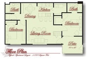 2 Bedroom, 2 Bathroom Floor Plan
