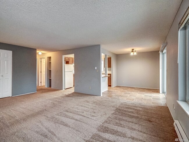 Living, dining and kitchen area