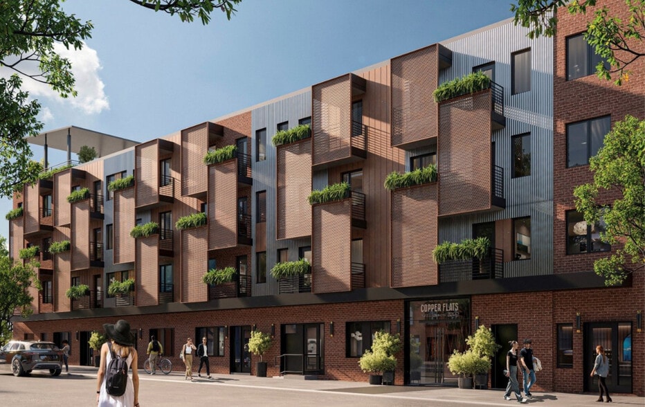 Stylish balconies shaded by corten steel sun screens