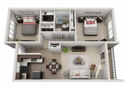 2 BEDROOM RENO floor plan The Alden