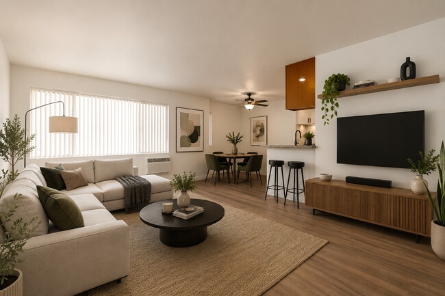 1BR, 1BA Furnished- Living Room