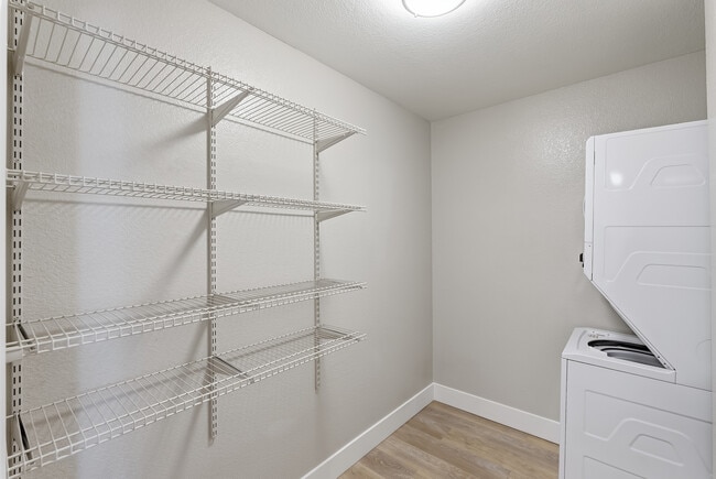 Simplify your routine with a washer and dryer inside your home.