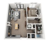 The Fairfield Floor Plan | One-Bedroom Apartment in East Walnut Hills | Woodburn Exchange