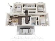 Three Bed / Two Bath - 1001 sq ft