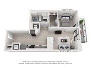 One Bedroom One Bath Penthouse (652 SF)