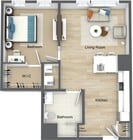1 Bedroom 1 Bathroom